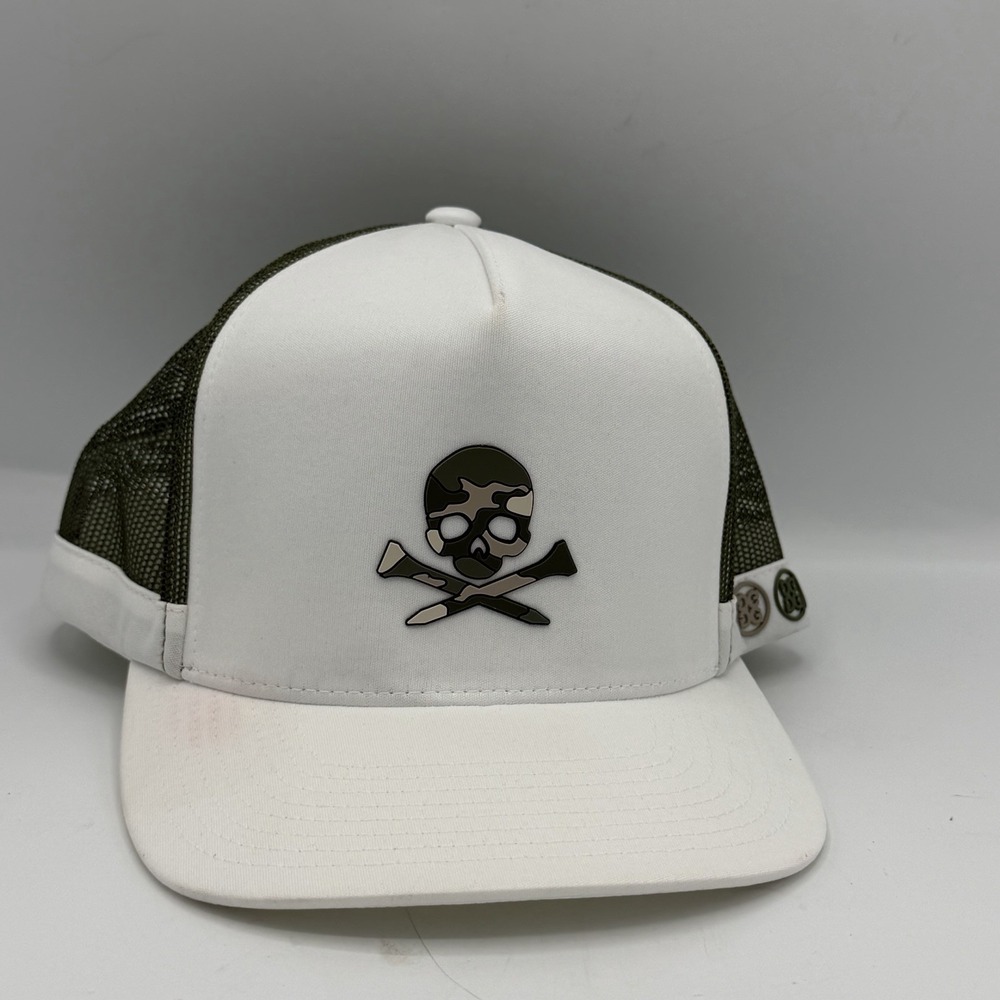G/Fore Skull & Tees Hat Cap Snap Back Golf Adjustable Camo White